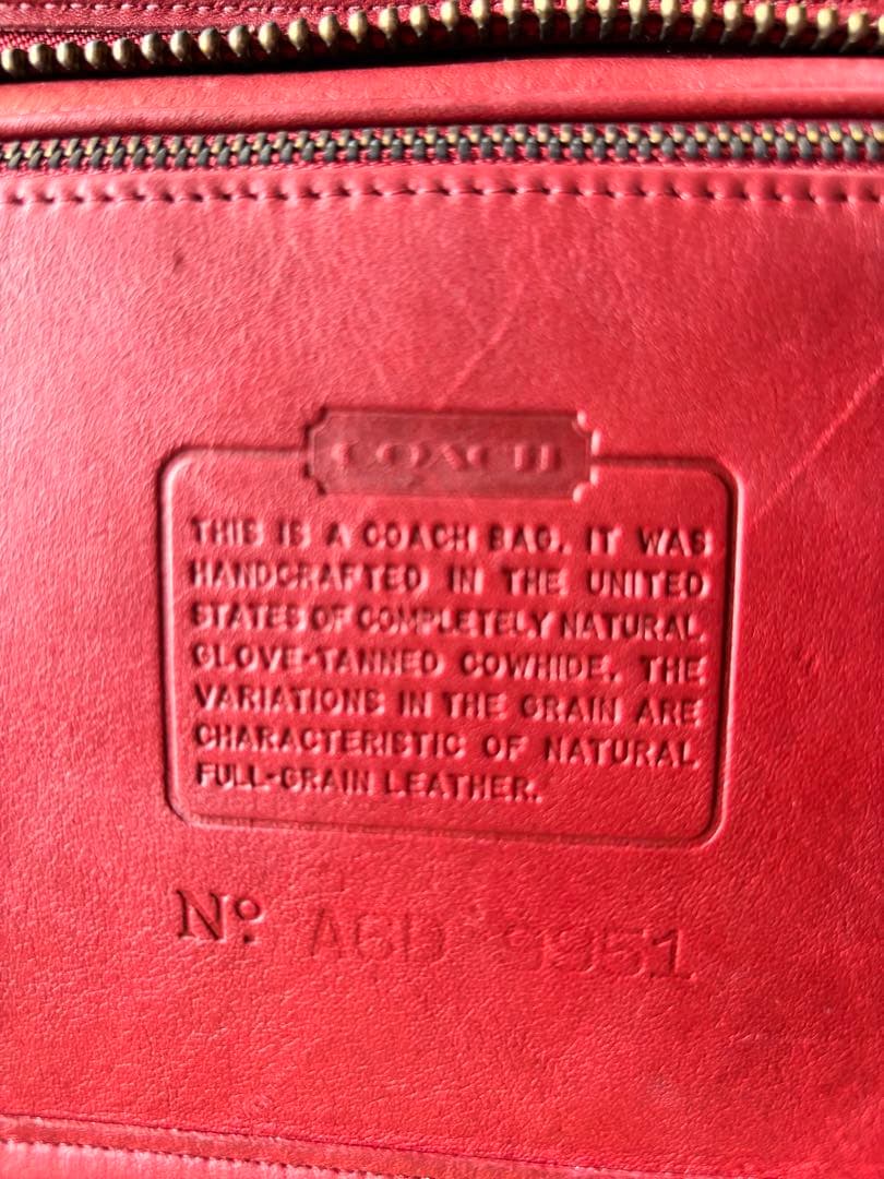 オールドコーチ　ショルダーバッグ　USA製 レッド