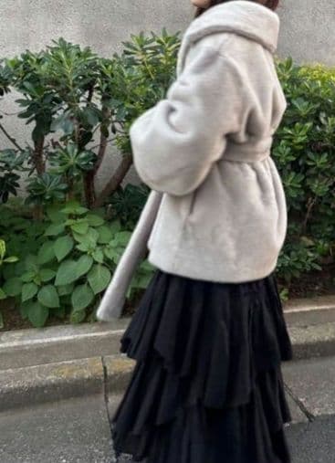 CASA FLINE　スタンドカラーリサイクルファーコート