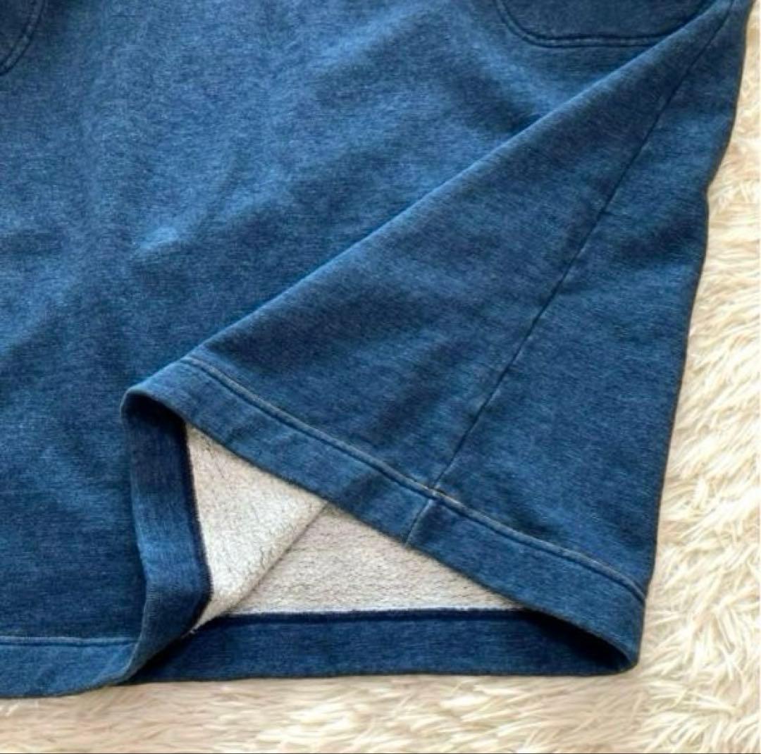 45R 裏毛のドレス ロングワンピース インディゴ スウェット生地