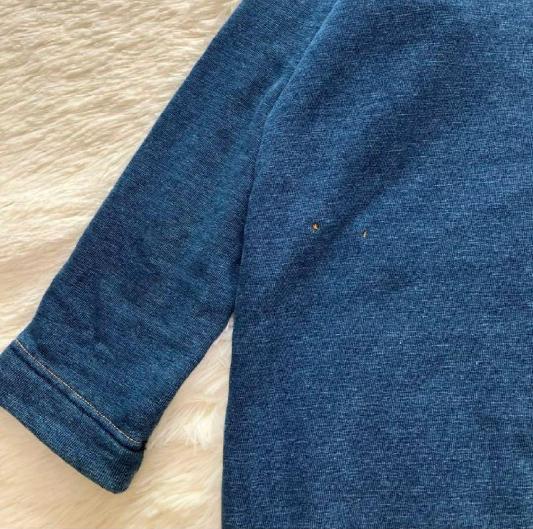 45R 裏毛のドレス ロングワンピース インディゴ スウェット生地