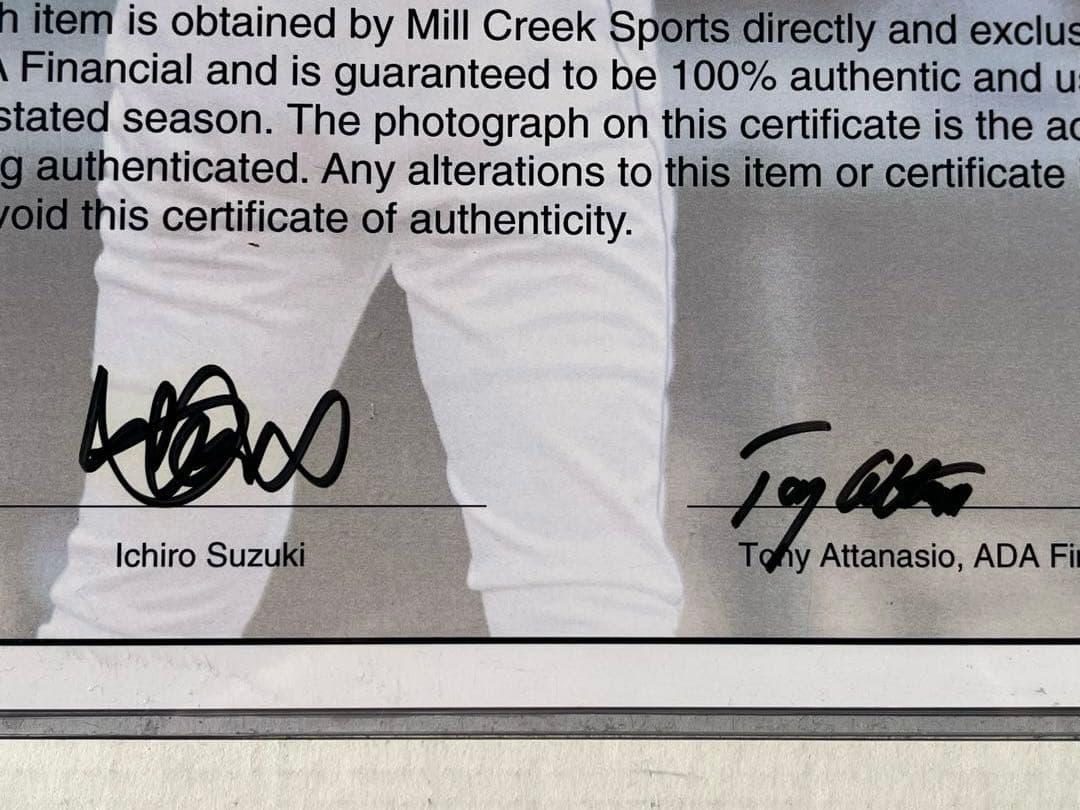 イチロー実使用直筆サイン入り2012年マ リナーズ アウェーゲーム用スバイク