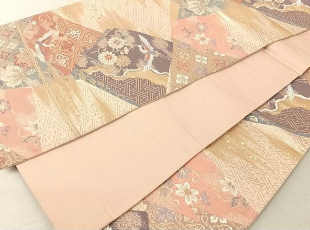 なのなのbox振袖長襦袢サイズS〜M 正絹　花柄 波模様