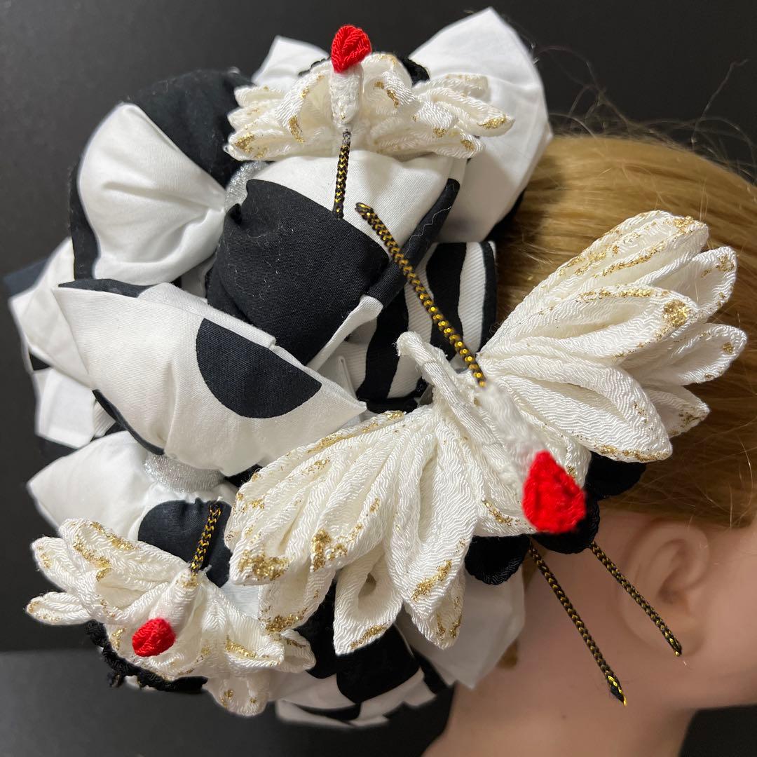 髪飾り・かんざし・成人式・結婚式・つまみ細工・豪華・派手・ヘッドドレス・振袖・鶴