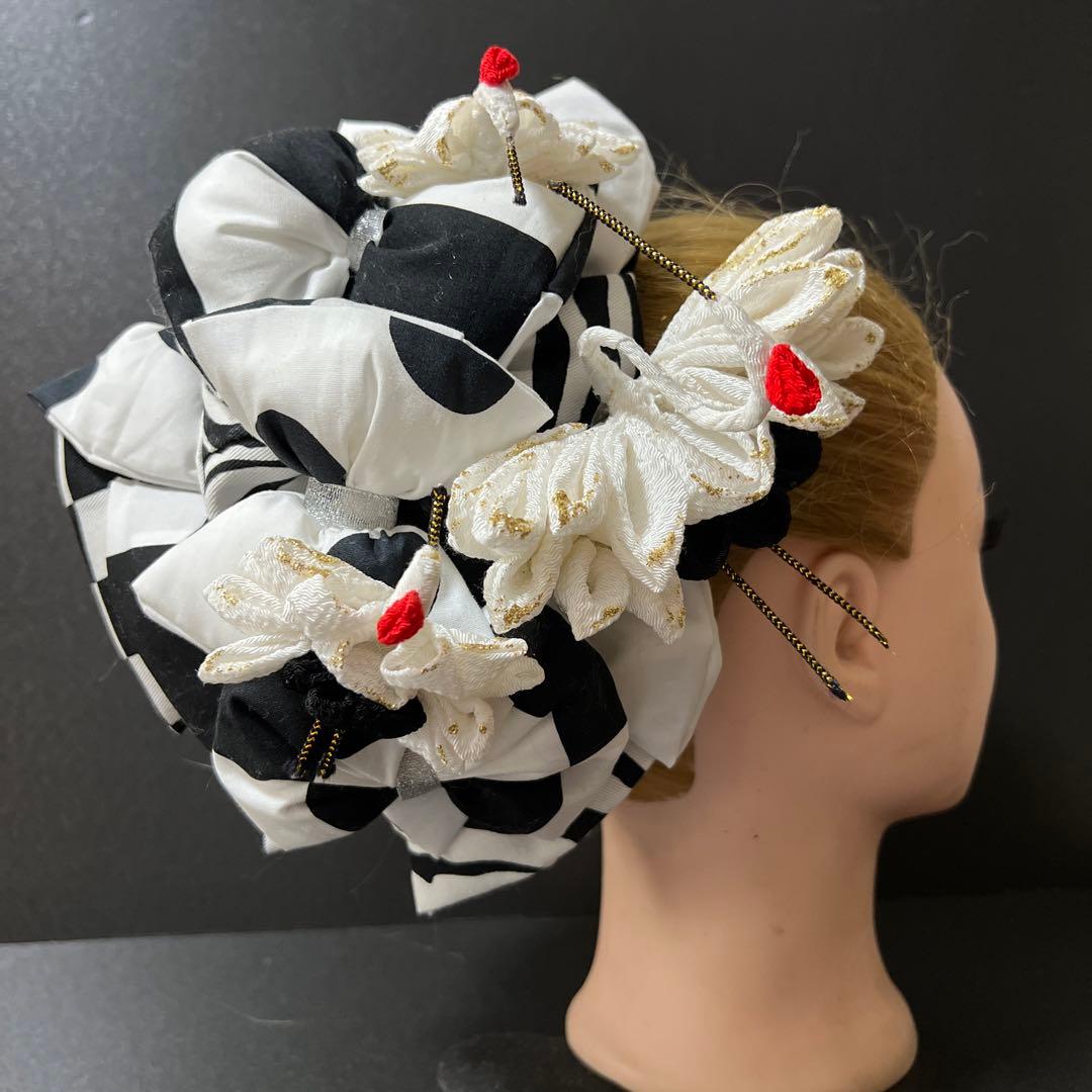 髪飾り・かんざし・成人式・結婚式・つまみ細工・豪華・派手・ヘッドドレス・振袖・鶴