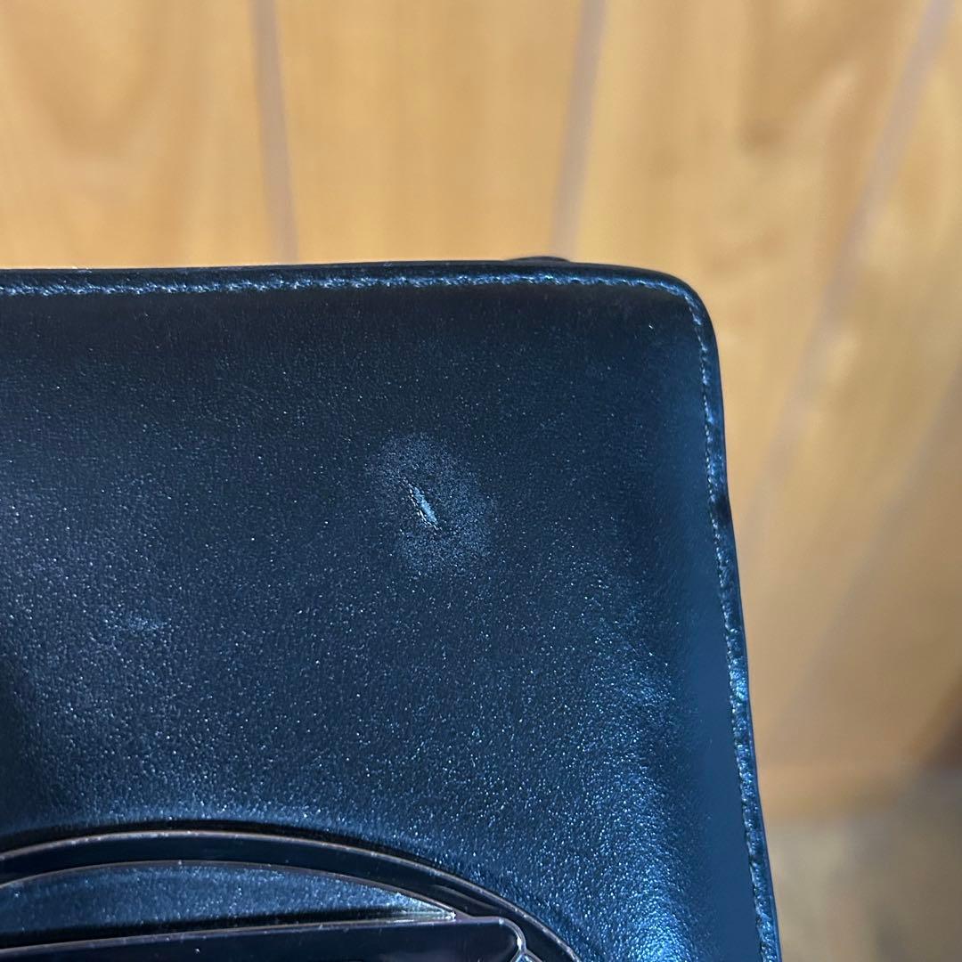 DIESEL 二つ折り財布　レザー　牛革　ビックロゴ　オーバルD 黒