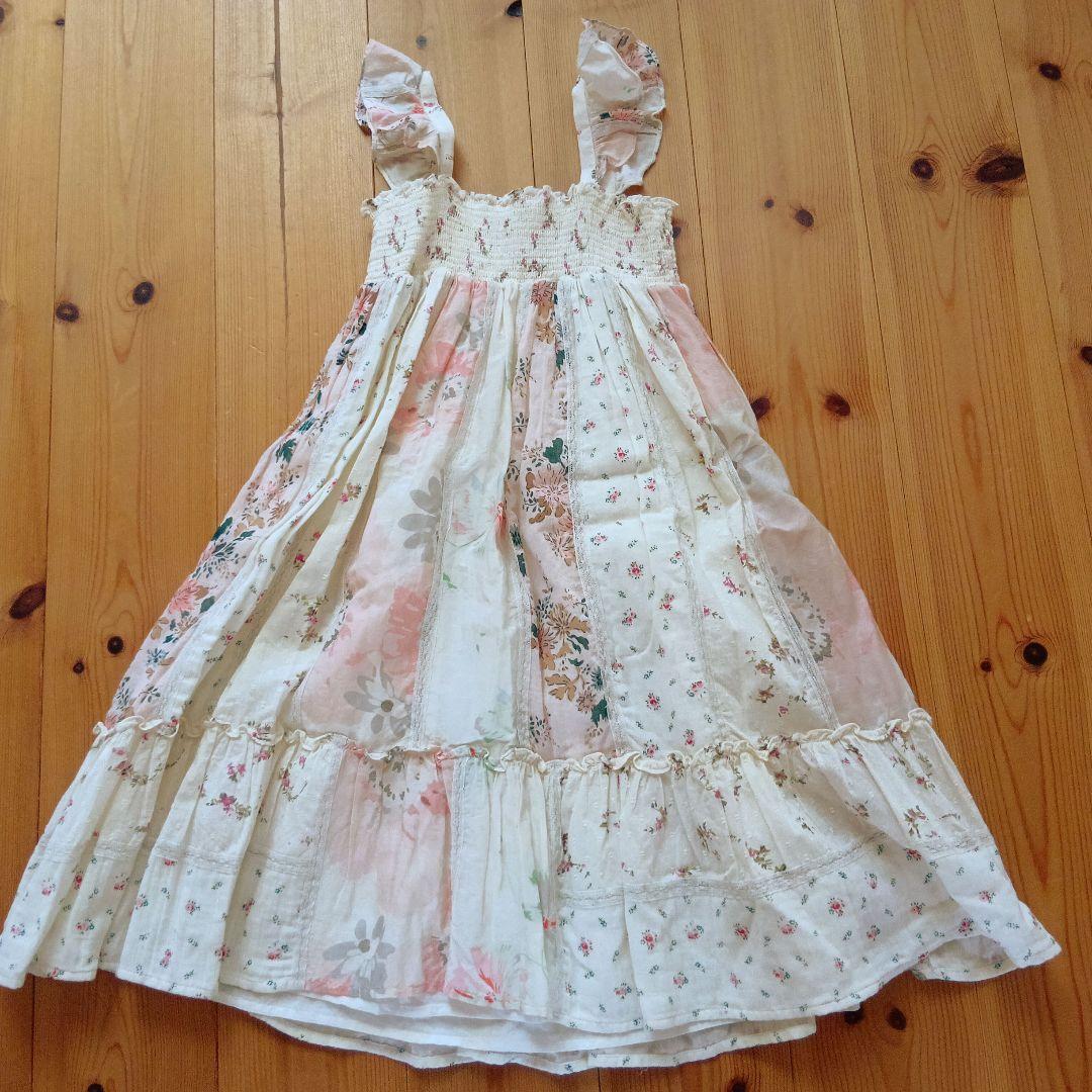 レア 美品 bonpoint サマードレス ワンピース 花柄 パッチワーク