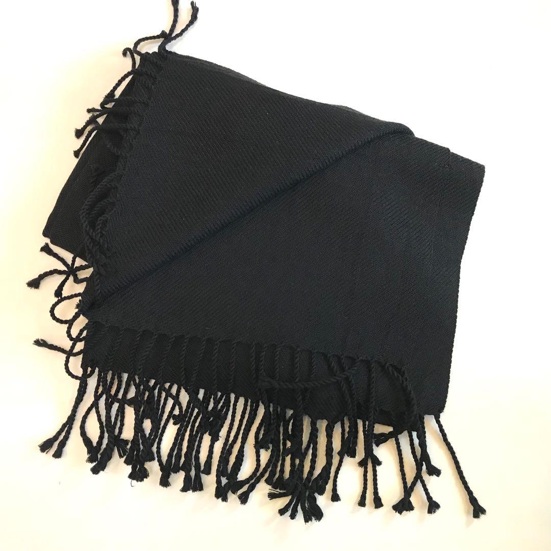 Y'sformen ワイズフォーメン ヨウジヤマモト ウールシルク マフラー 黒