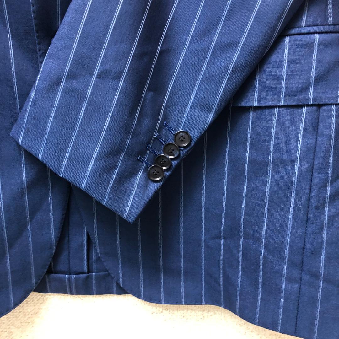 リングジャケット スーツ ブルー ストライプ 日本製 5940