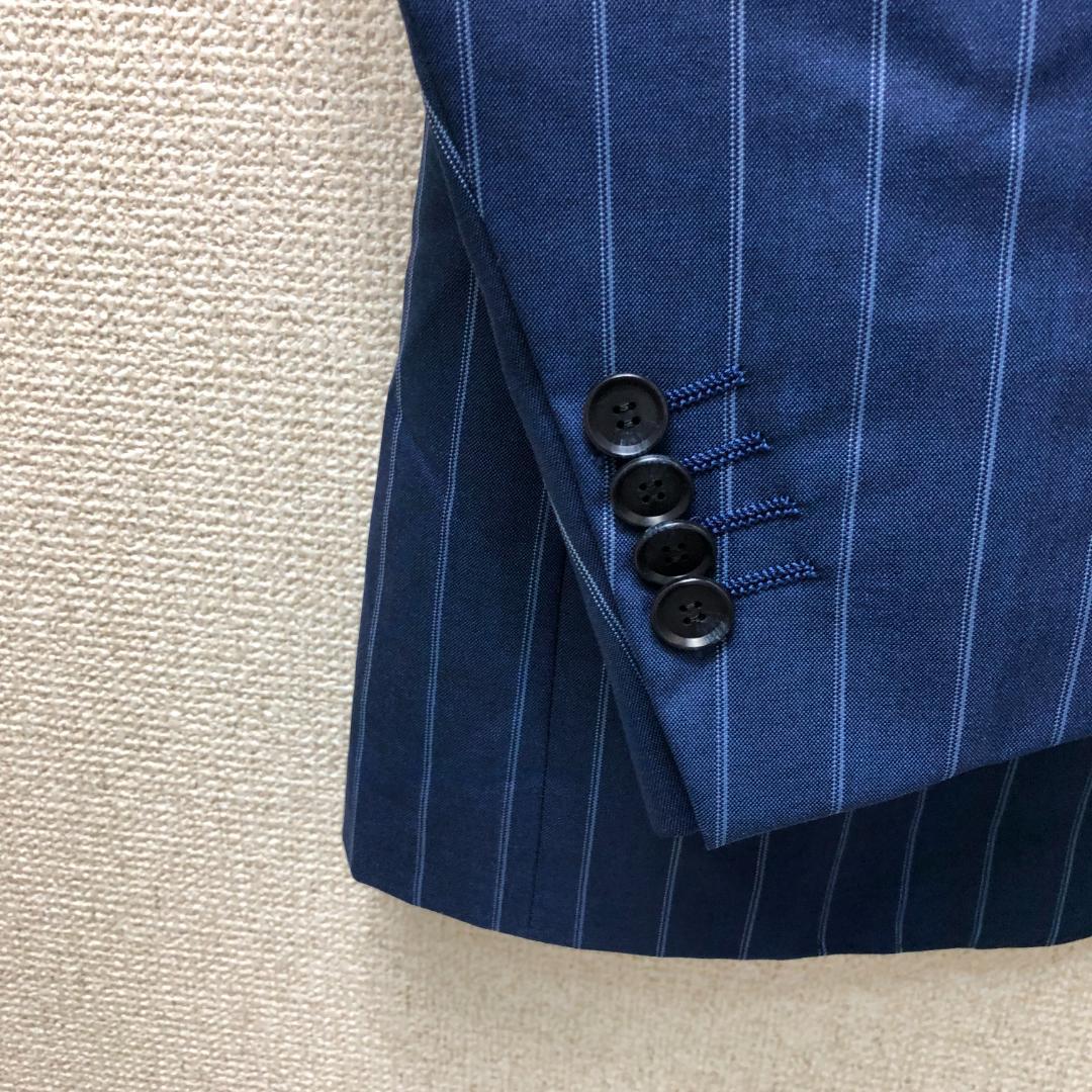 リングジャケット スーツ ブルー ストライプ 日本製 5940