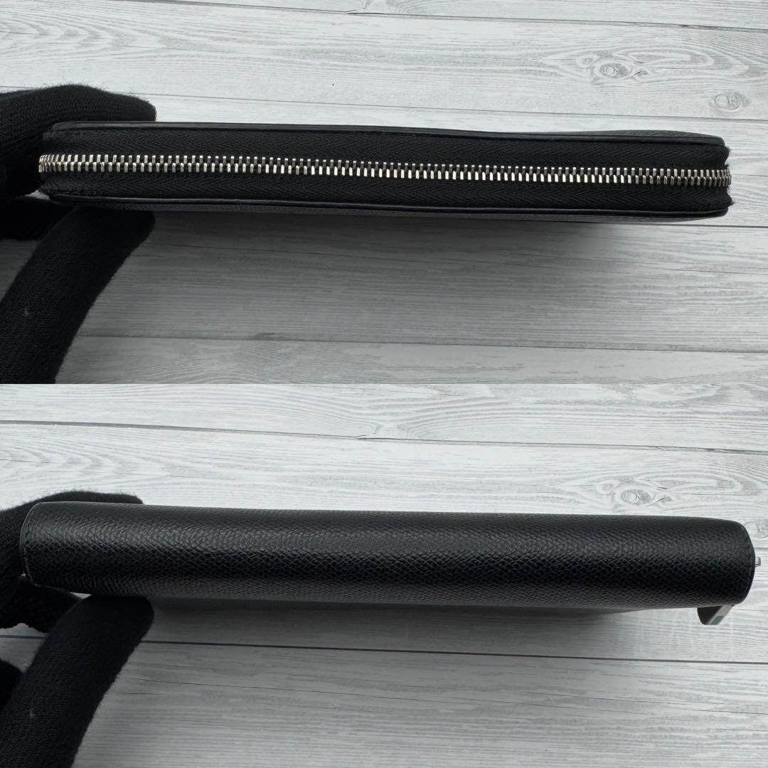 【美品】ティファニー 長財布 ラウンドファスナー レザー ブラック