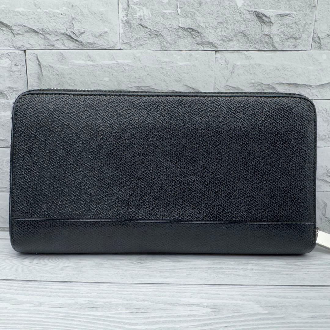 【美品】ティファニー 長財布 ラウンドファスナー レザー ブラック