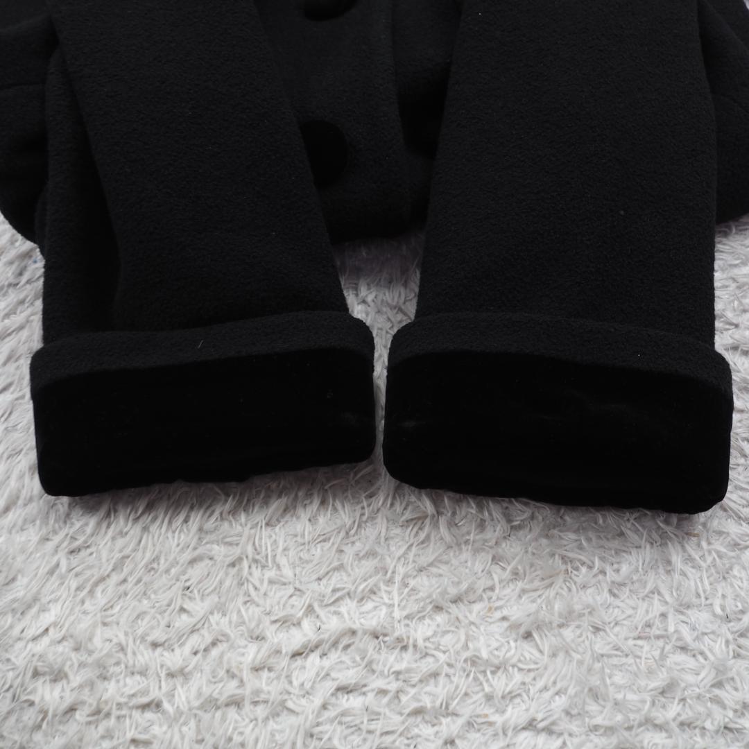 G9890*ユキトリイ☆極上アンゴラ☆ロング☆コート☆キュプラ☆黒ブラック☆9