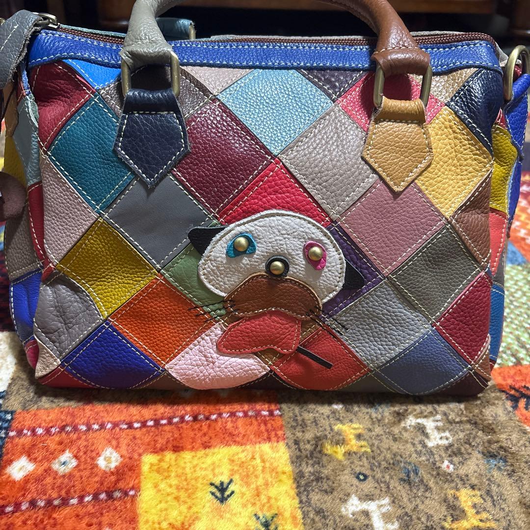 ESTACION アニマル マルチカラー 2wayレザー ショルダーバッグ