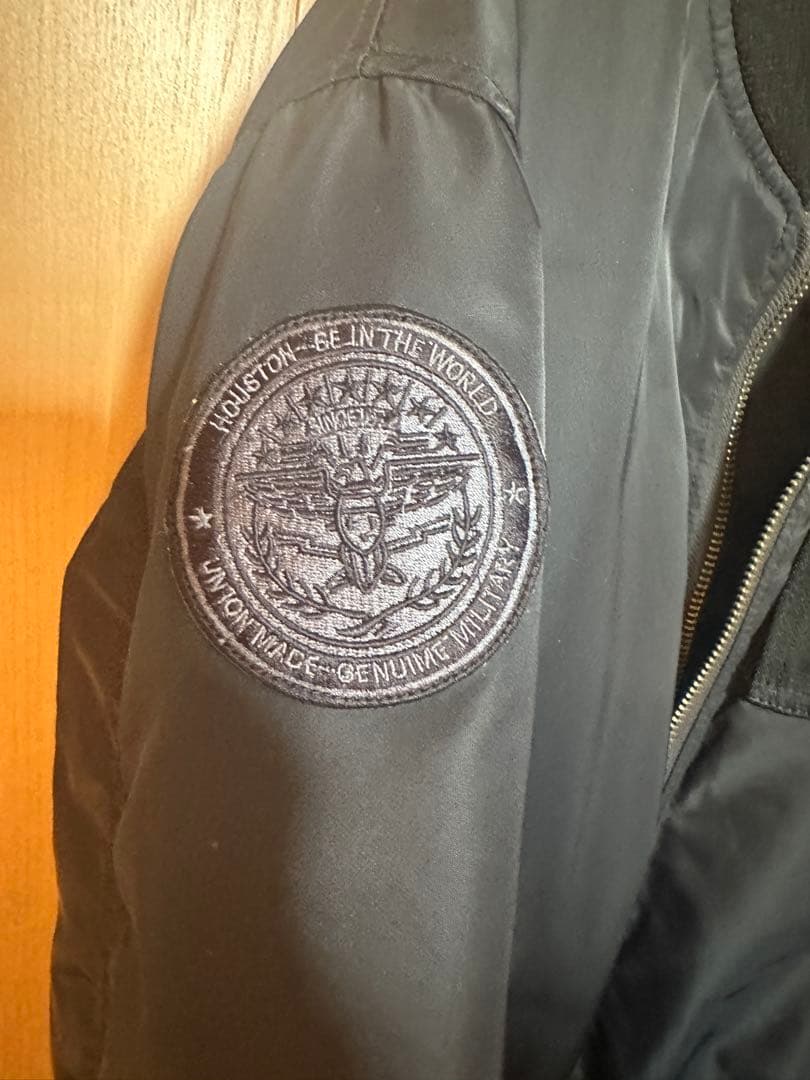 HOUSTONヒューストンMA-1 バイクジャケット ブラック