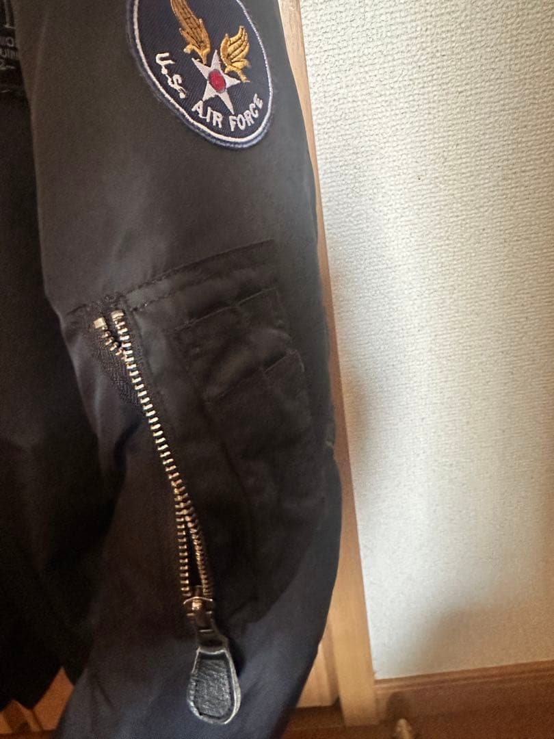 HOUSTONヒューストンMA-1 バイクジャケット ブラック