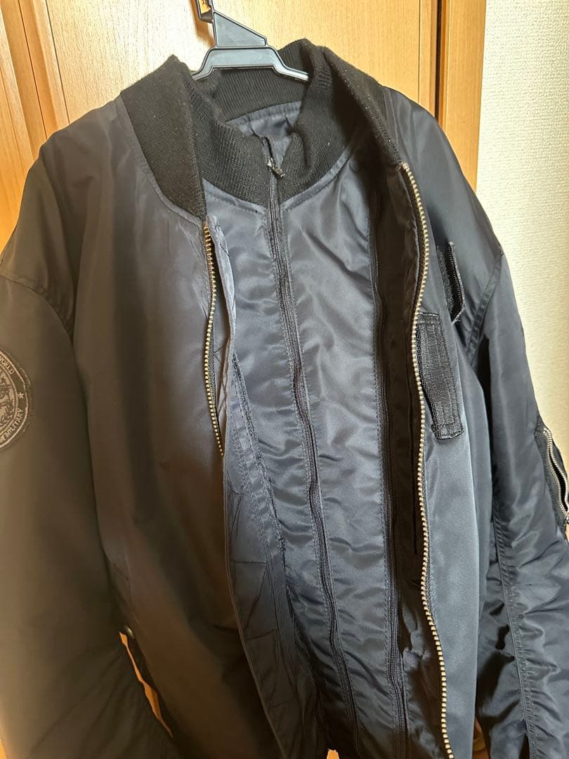 HOUSTONヒューストンMA-1 バイクジャケット ブラック