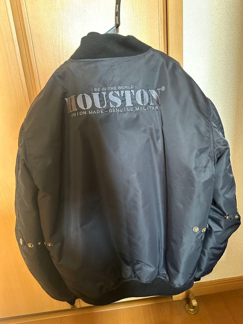 HOUSTONヒューストンMA-1 バイクジャケット ブラック