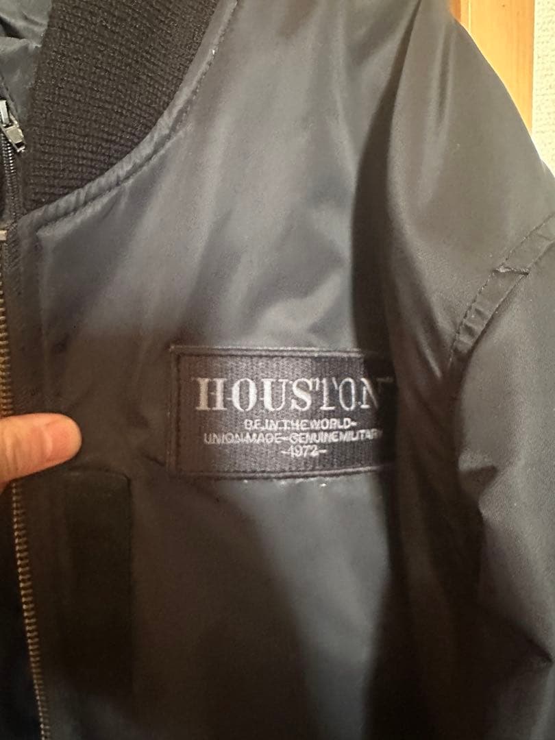 HOUSTONヒューストンMA-1 バイクジャケット ブラック