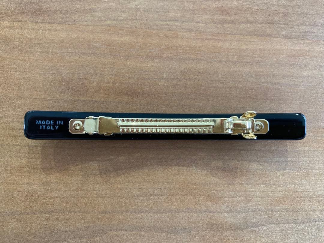 【MiuMiu正規品】ヘアクリップ バレッタ ブラック ロゴ