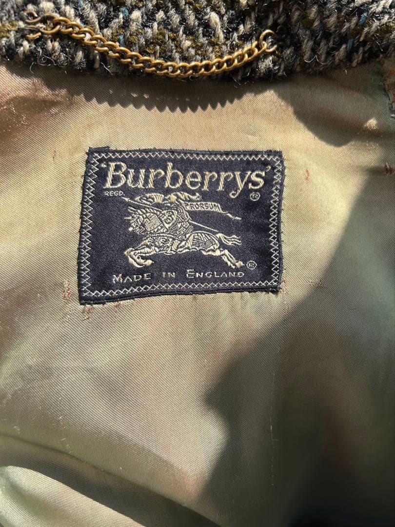 60s70s BURBERRY 手織り ツイードコート バーバリー　ヴィンテージ