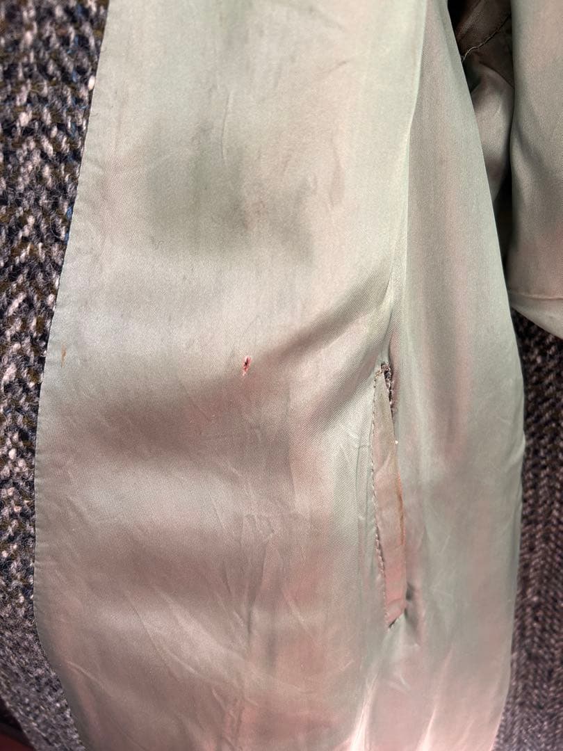 60s70s BURBERRY 手織り ツイードコート バーバリー　ヴィンテージ