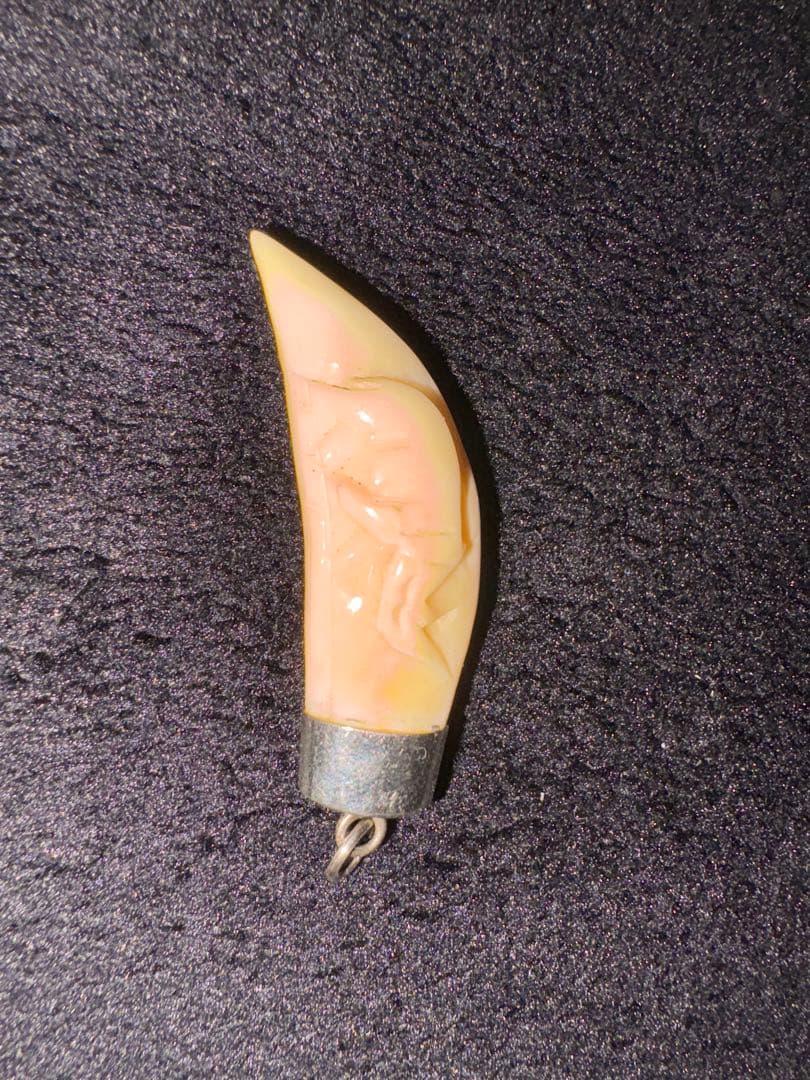 肉食動物　牙　ペンダント　アフリカ工芸品