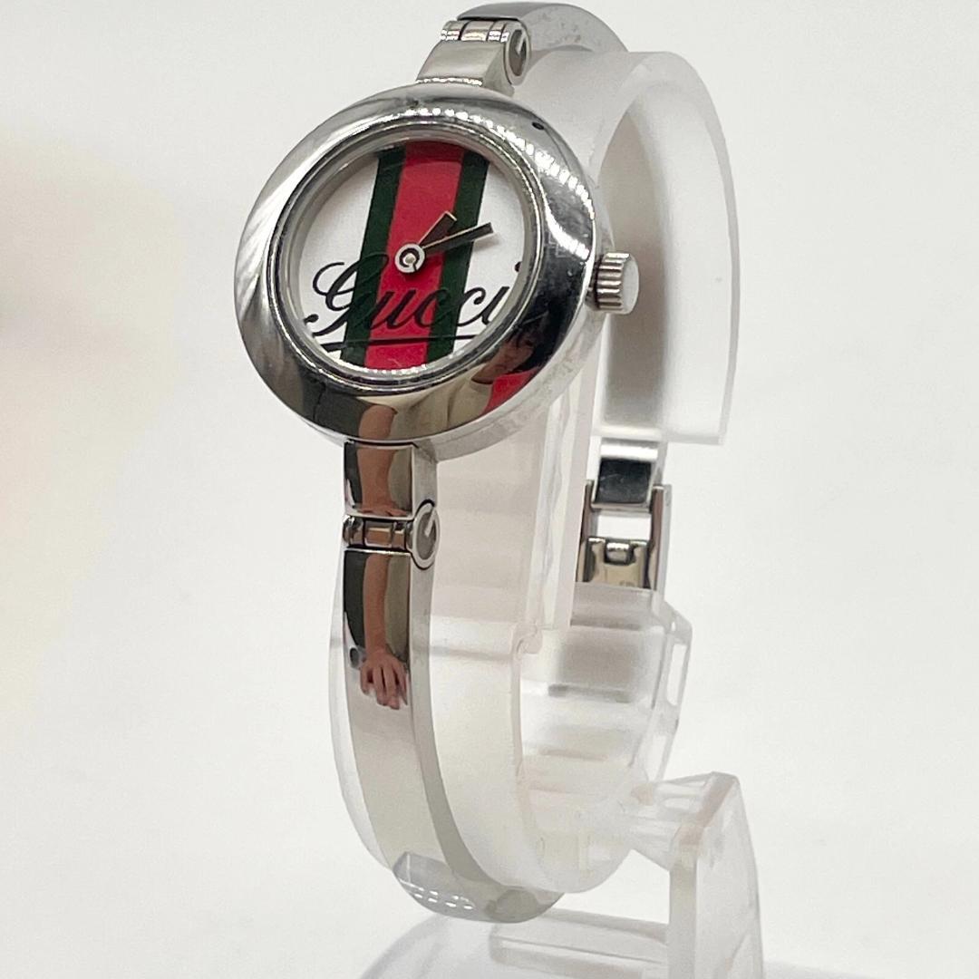 稼働・新品電池　GUCCI　時計　クォーツ　シルバー　105　シェリーライン