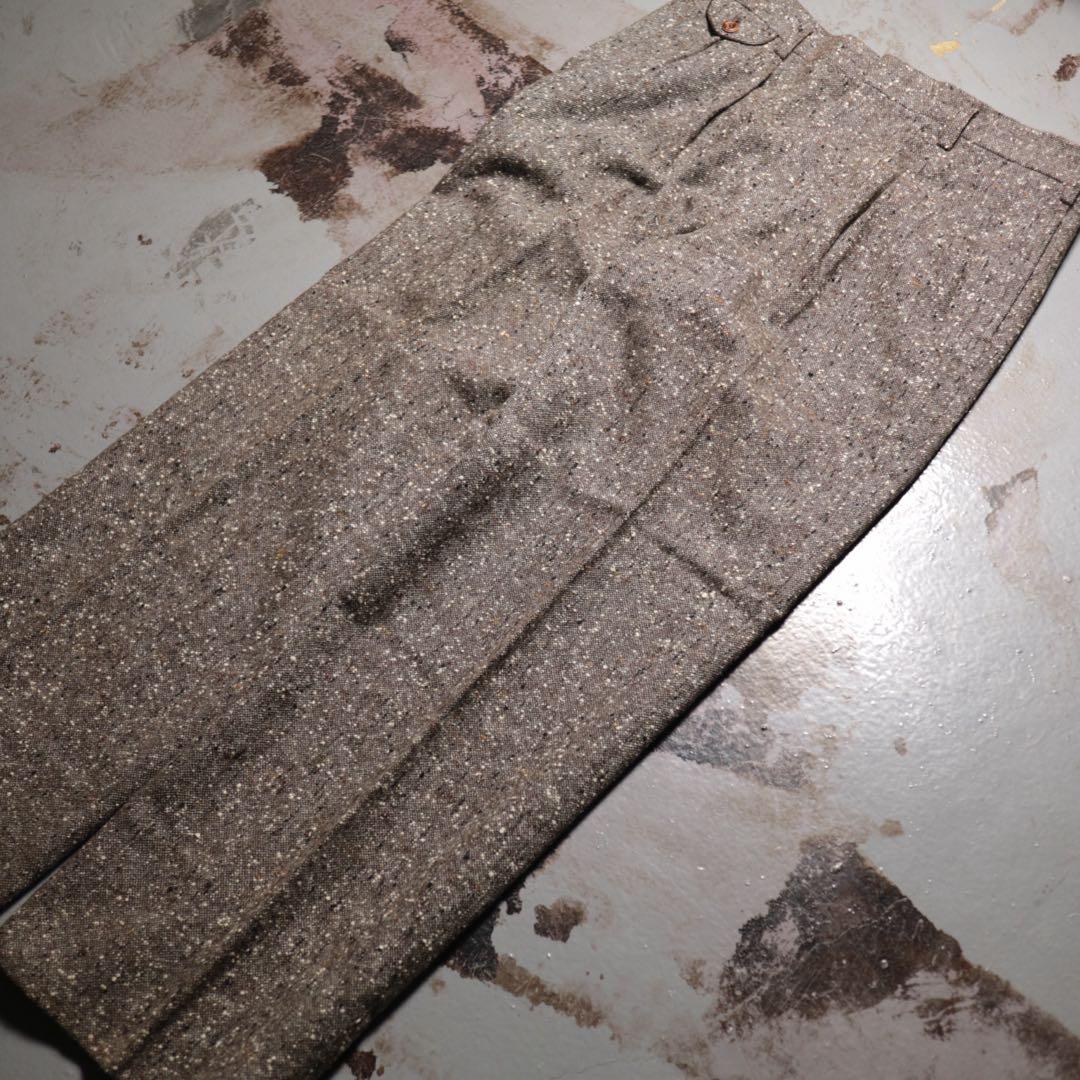 80s 90s ワイドスラックス ネップ ツータック ロカビリー アメカジ