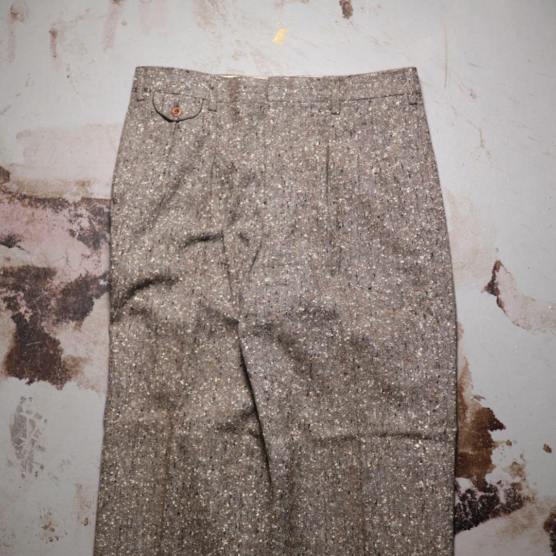 80s 90s ワイドスラックス ネップ ツータック ロカビリー アメカジ