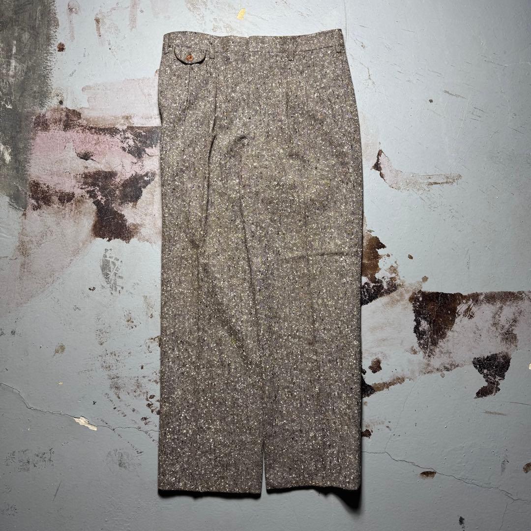 80s 90s ワイドスラックス ネップ ツータック ロカビリー アメカジ