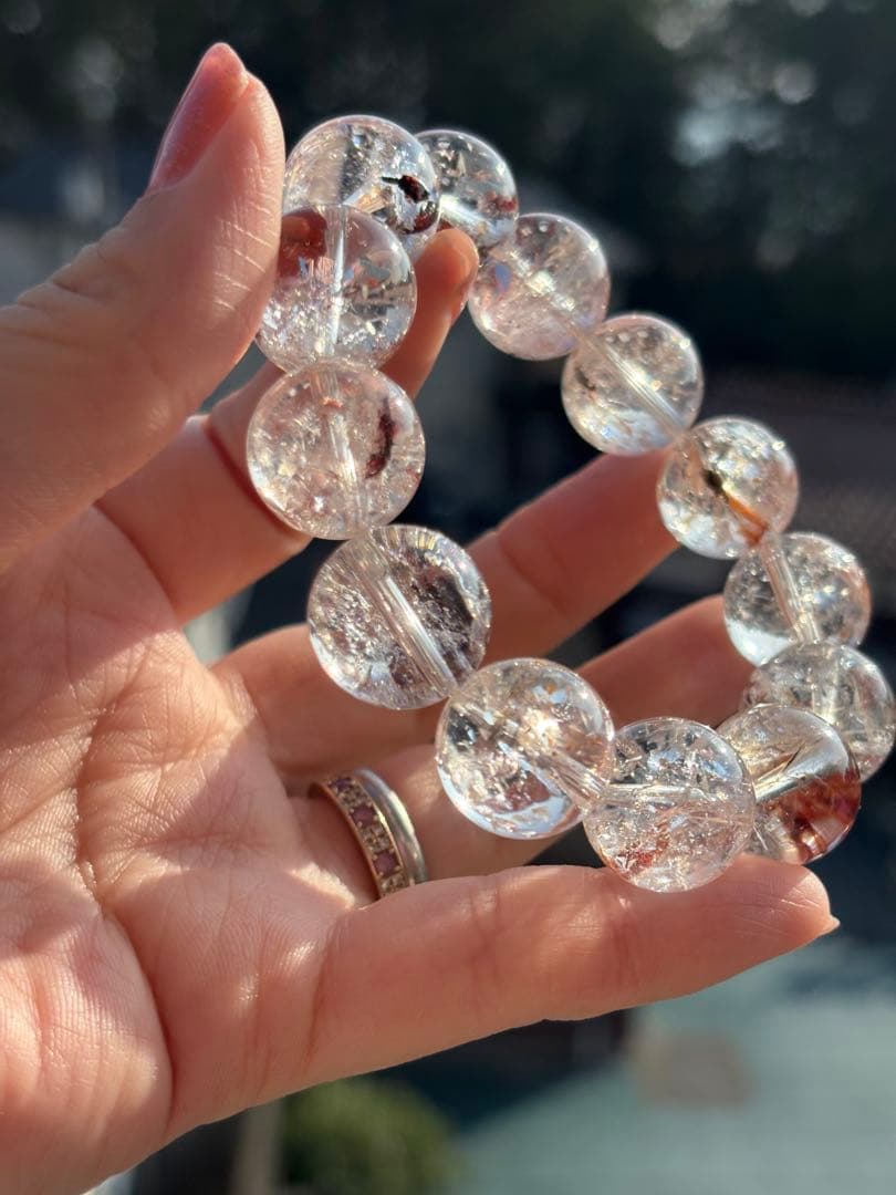 Y sh様 ♡美人大玉♡輝き15ミリUP ライモナイトインクォーツ　ブレスレット