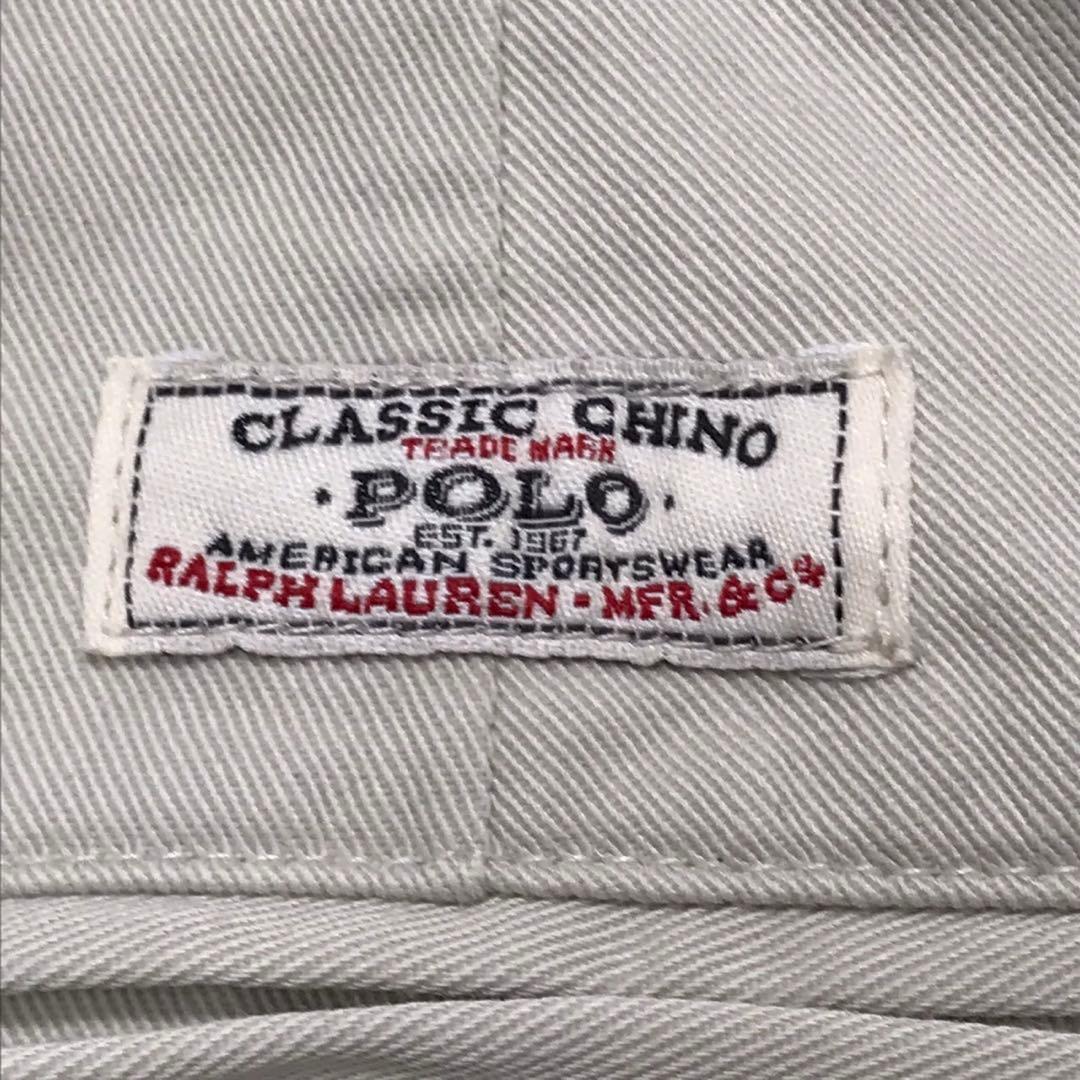 90s POLO ラルフローレン ビンテージチノパン　ポロチノ　ワッペンロゴ