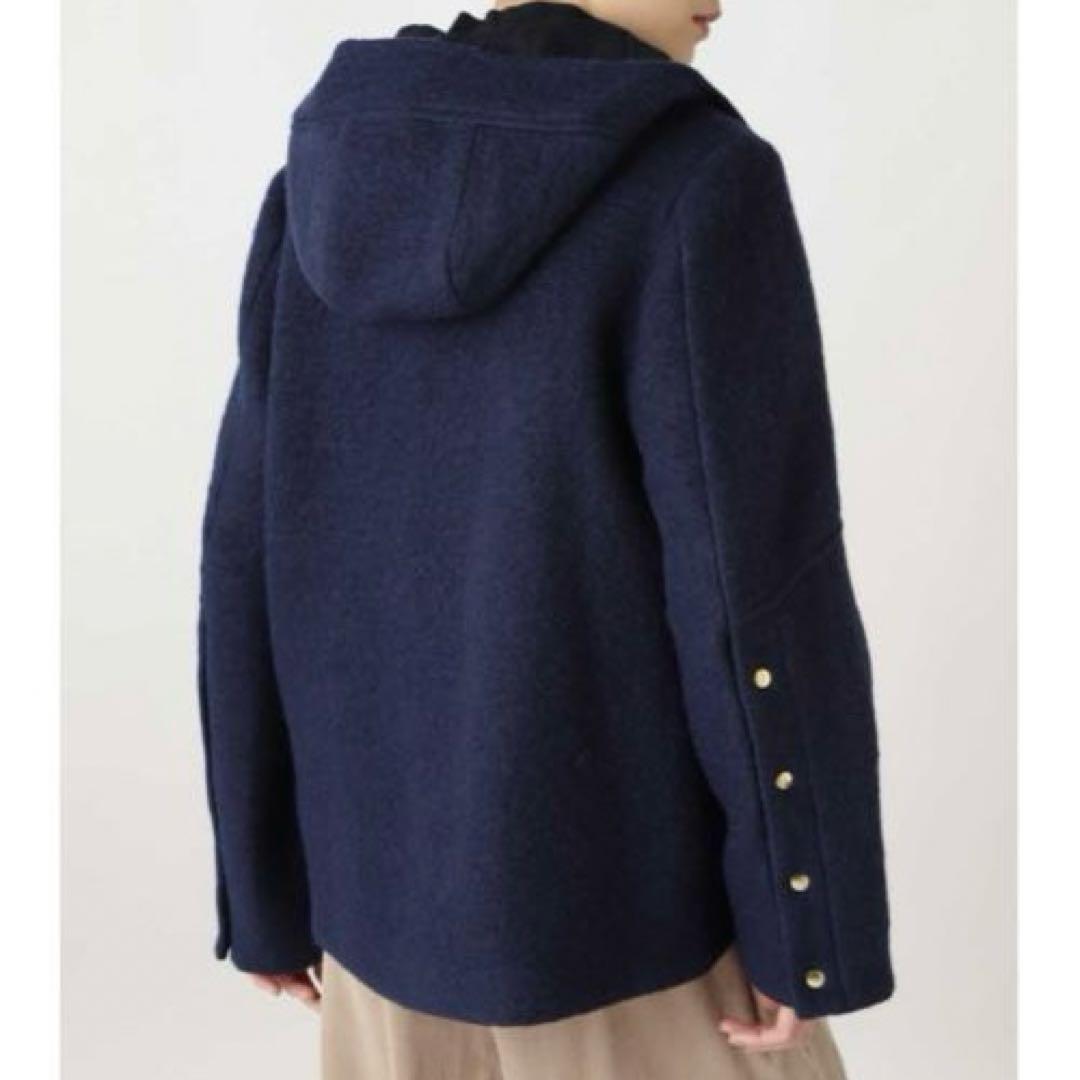 極美品 ヒューマンウーマン スライバーブルゾン 紺 イタリア産ウール アウター