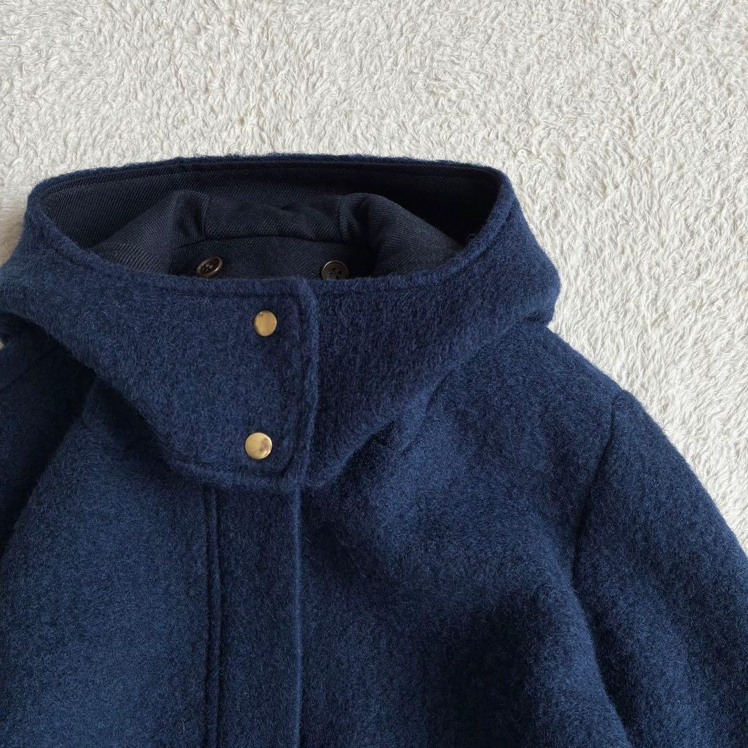 極美品 ヒューマンウーマン スライバーブルゾン 紺 イタリア産ウール アウター