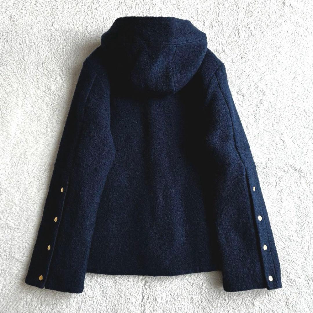 極美品 ヒューマンウーマン スライバーブルゾン 紺 イタリア産ウール アウター