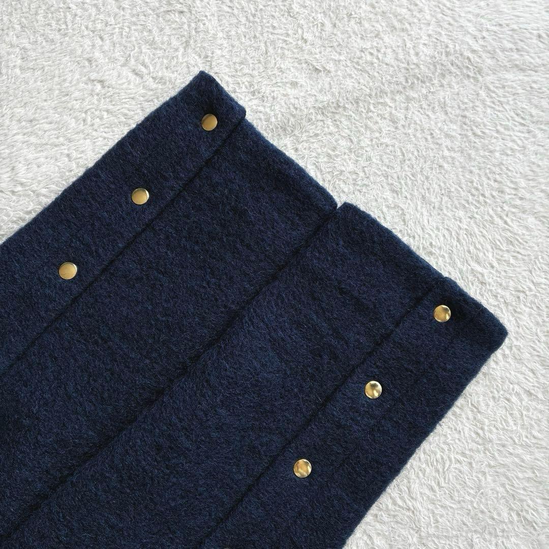 極美品 ヒューマンウーマン スライバーブルゾン 紺 イタリア産ウール アウター