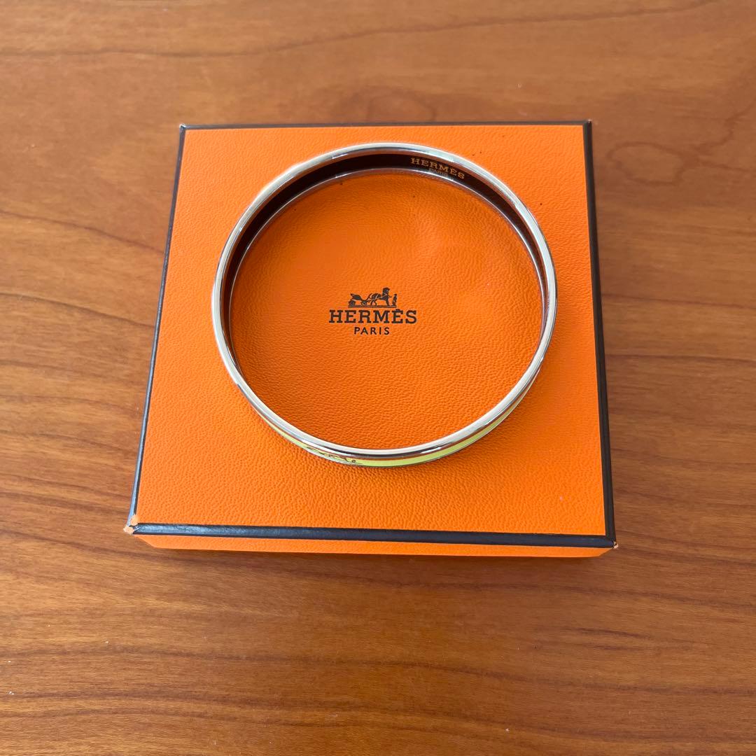 HERMES シルバー・グリーン バングル