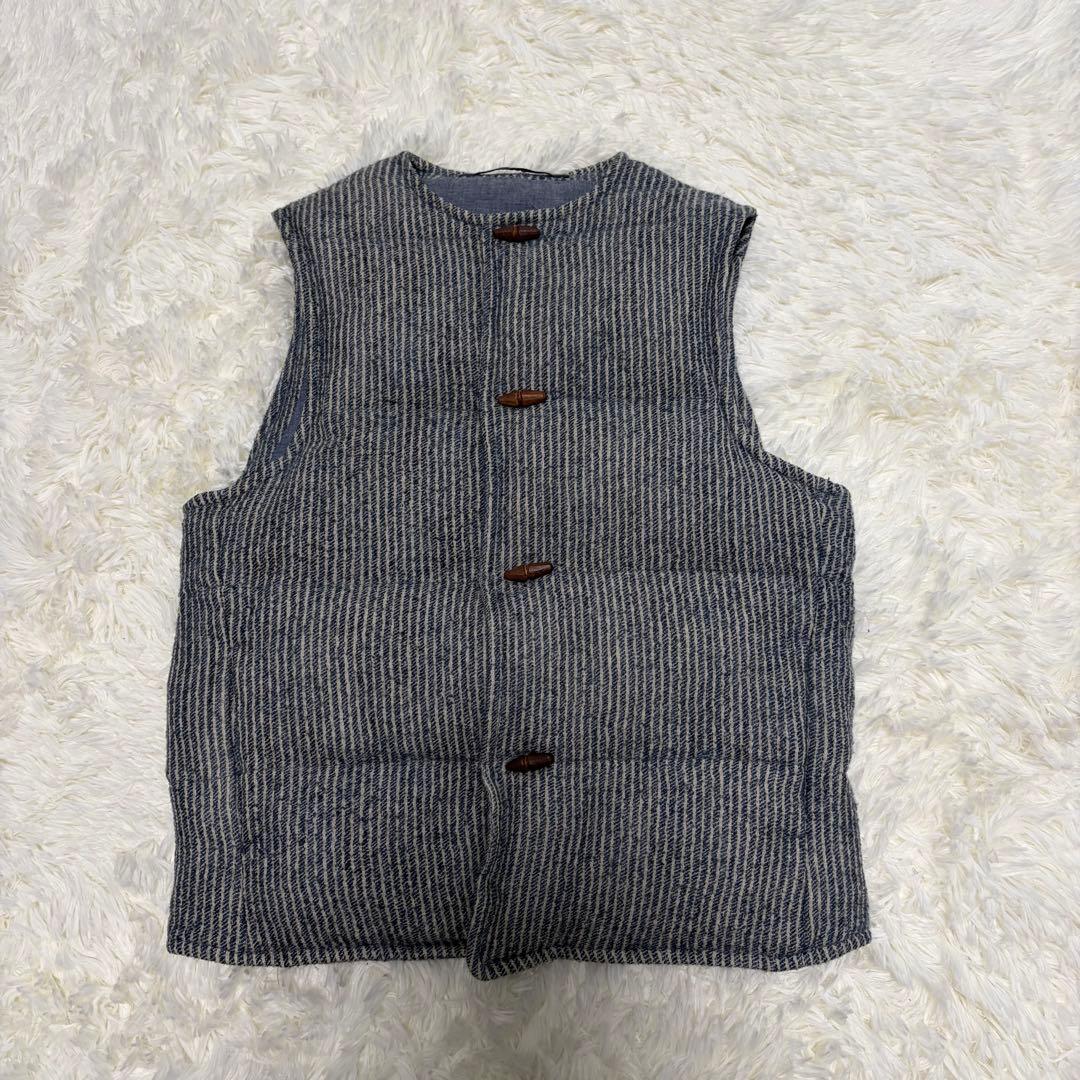45R ウールダウンベスト　ダンガリーストライプ サイズ1 ネイビー