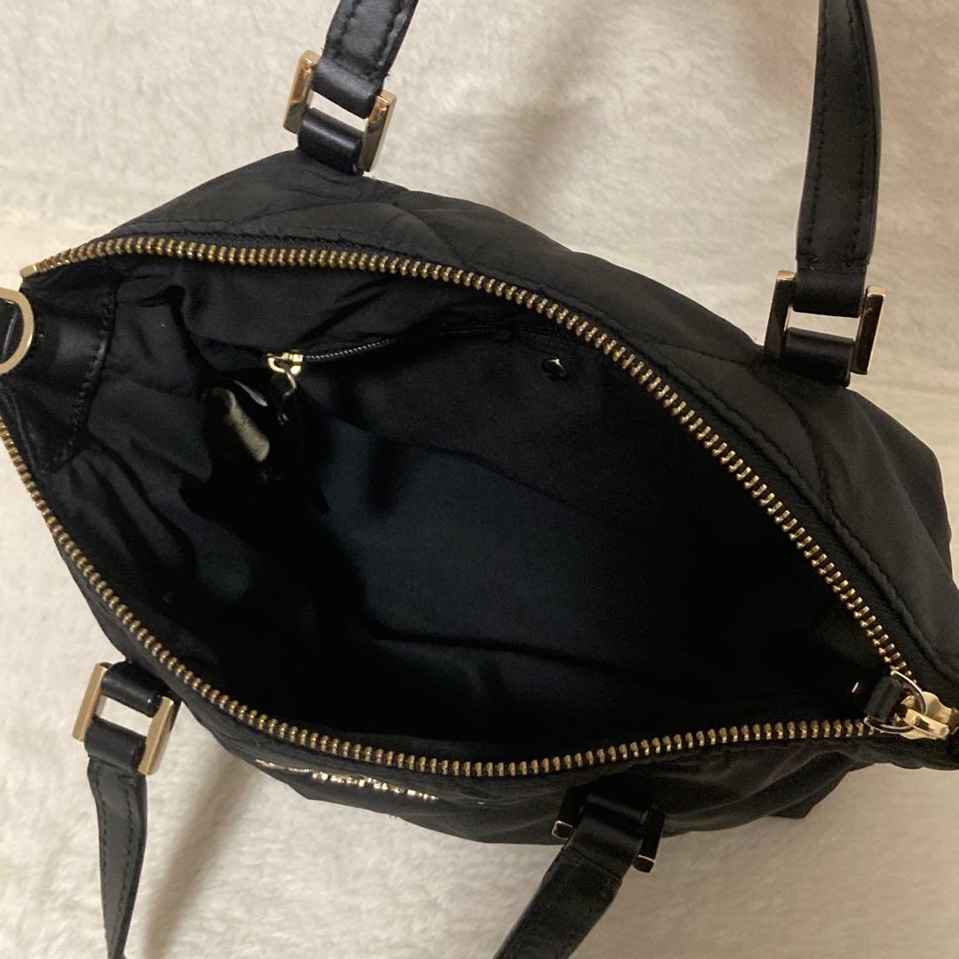 美品 ケイトスペード キルティング 2way ショルダーバッグ ブラック