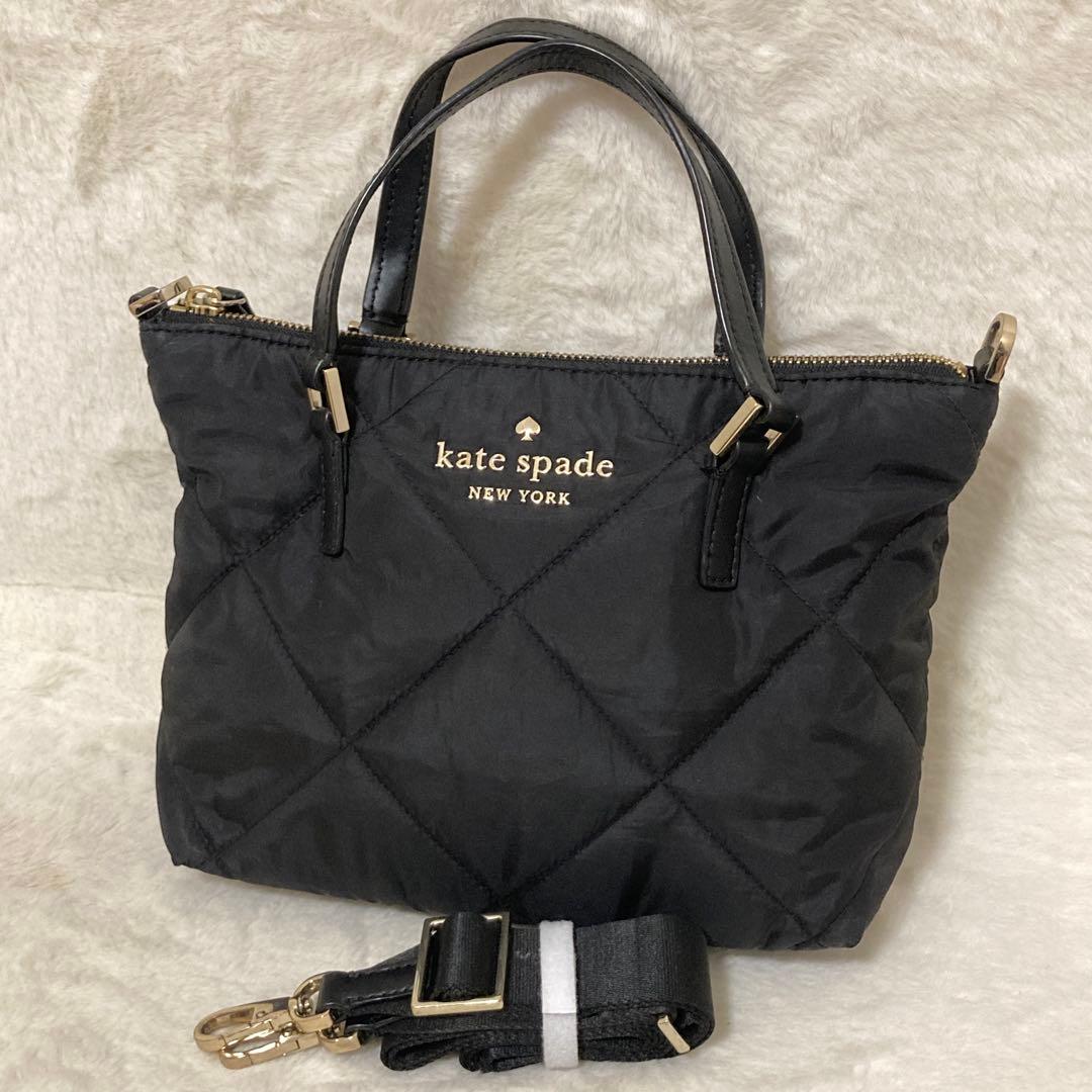 美品 ケイトスペード キルティング 2way ショルダーバッグ ブラック
