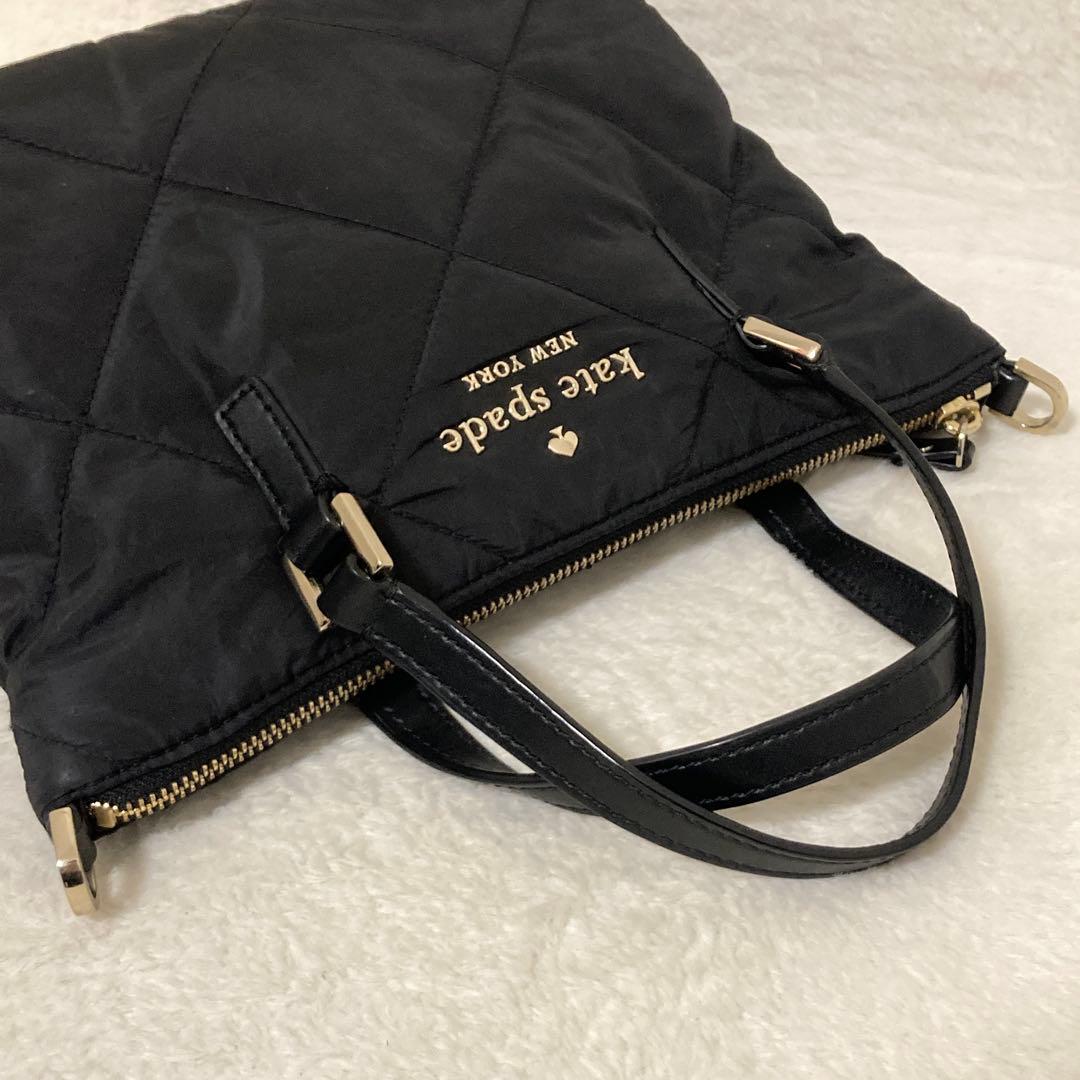 美品 ケイトスペード キルティング 2way ショルダーバッグ ブラック