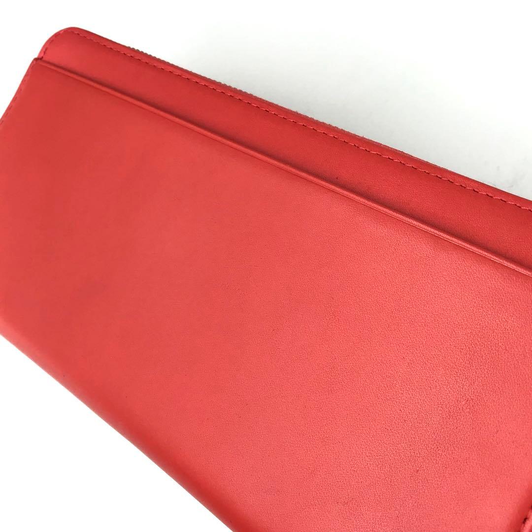 【新品】ポールスミス✨クラシックレザー ラウンド長財布 レッド ストライプ