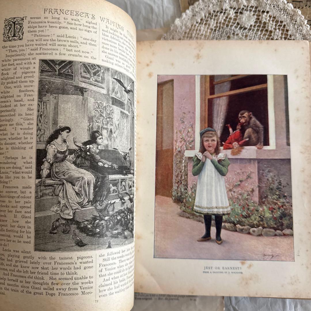 稀少1901年アンティーク美しい挿絵イギリス絵本　洋書ジャンクジャーナル古書
