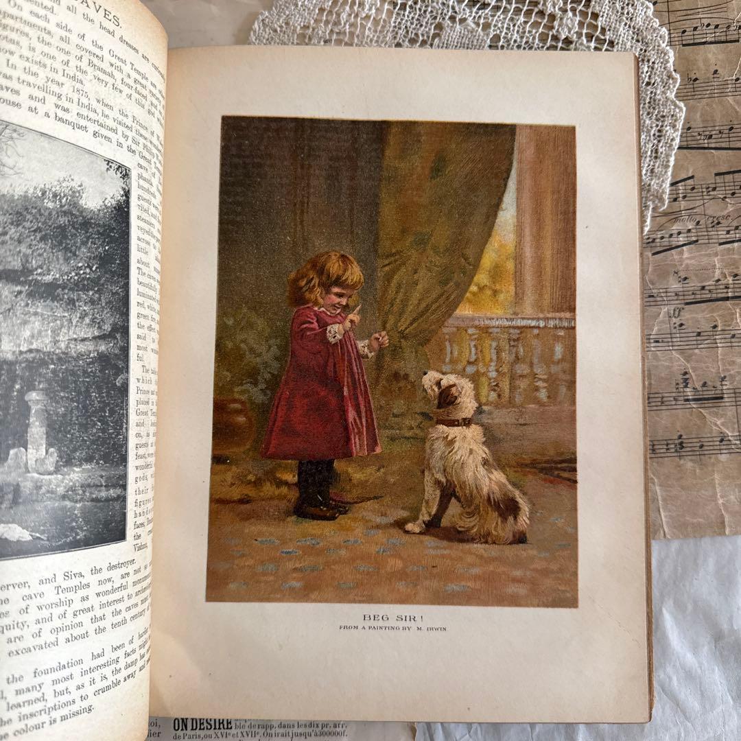 稀少1901年アンティーク美しい挿絵イギリス絵本　洋書ジャンクジャーナル古書
