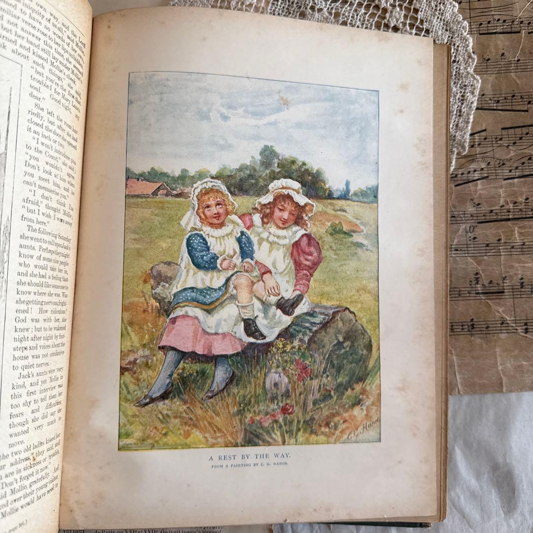 稀少1901年アンティーク美しい挿絵イギリス絵本　洋書ジャンクジャーナル古書