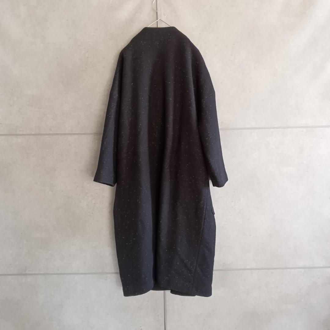 yuni ユニ　ウールコート　ノーカラー　日本製　X1776