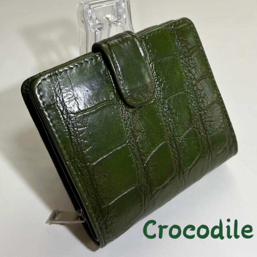 ★限定セール【新品・未使用】クロコダイル 二つ折り財布　シャムワニ