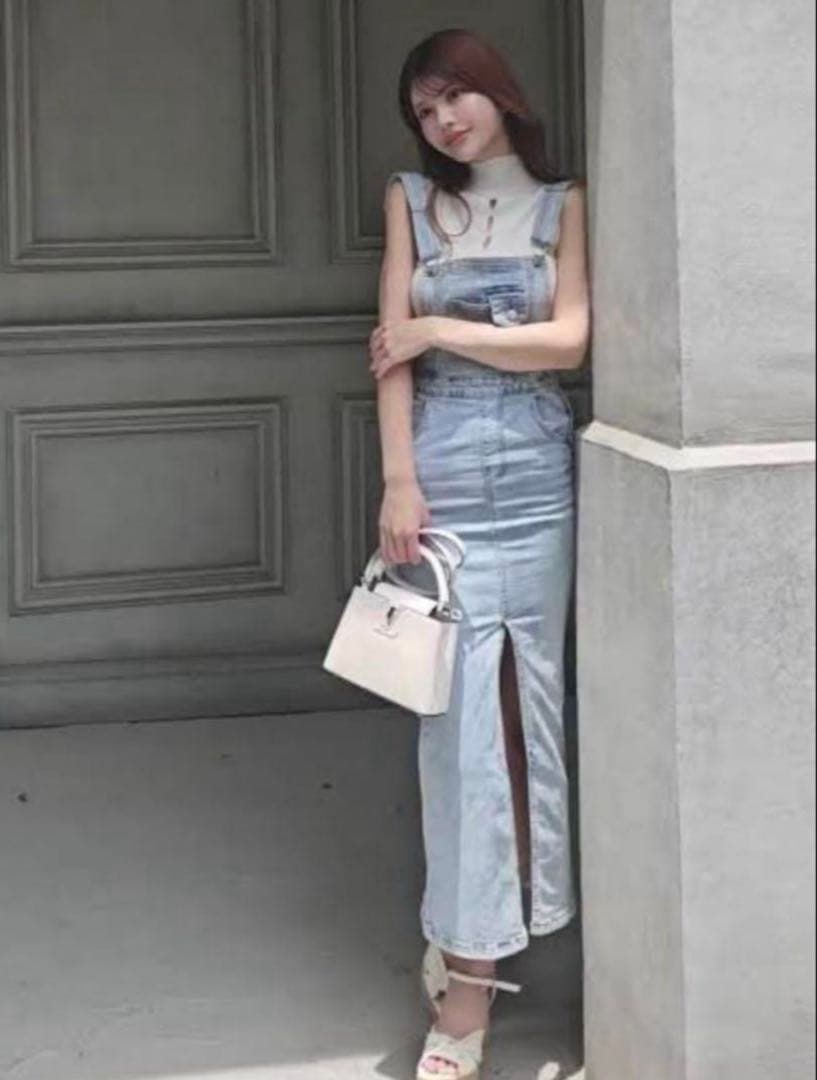 [完売品]Randy スリット　デニムサロペット