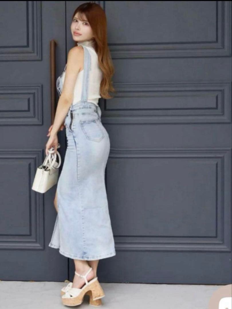 [完売品]Randy スリット　デニムサロペット