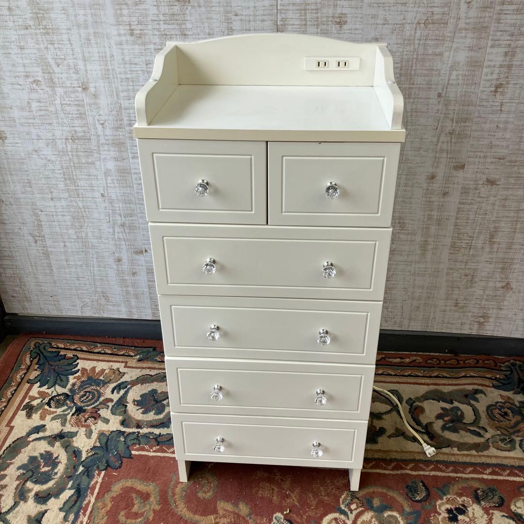 ロココレトロ 姫系 木製チェスト 6杯引き出し収納 タンス 古家具 クラシック